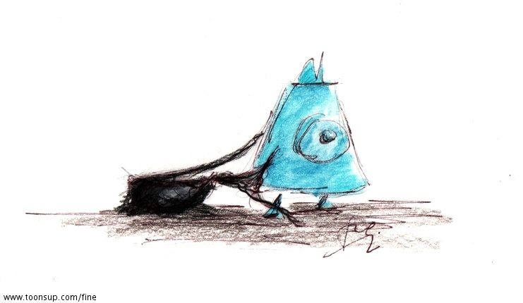 Illustration: immer wenn blues zum vier augen gespräch muss 1