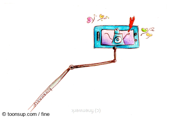 Illustration: blues;  #glasvollideen selfie & liebe 1