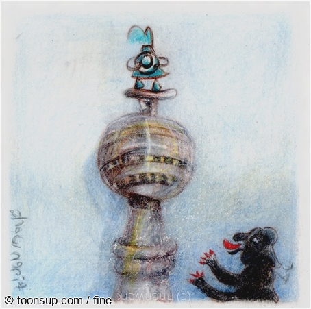 Illustration: blues, fernsehnturm, pi und ein wappentier 1