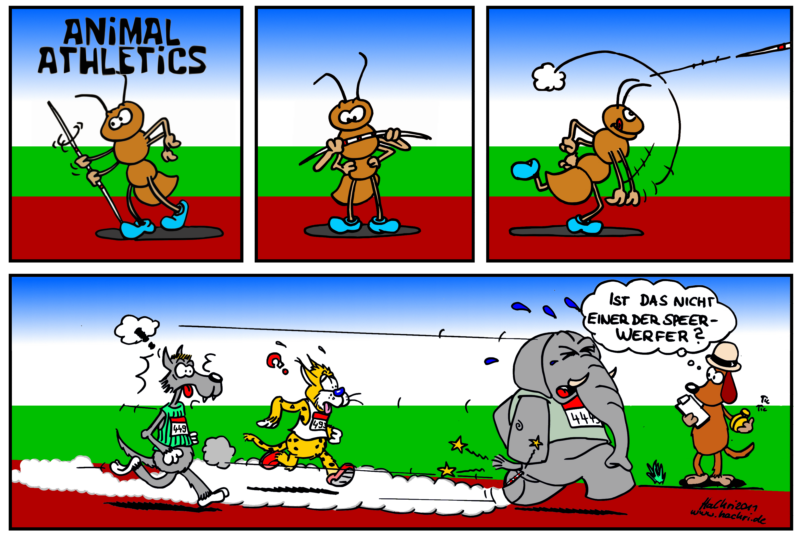Comic: AnimalAthletics:Speerwerfen 1