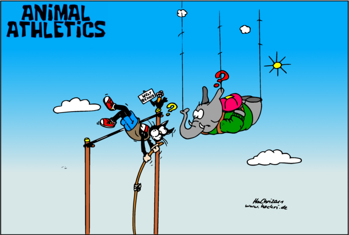 Cartoon: AnimalAthletics:Hochsprung01 1