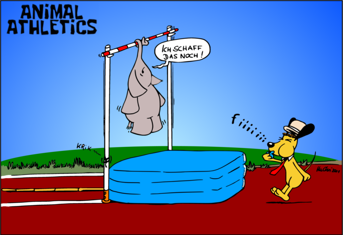 Cartoon: AnimalAthletics:Hochsprung04 1