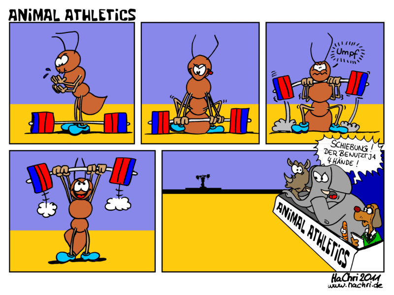Comic: AnimalAthletics:Gewichtheben 1