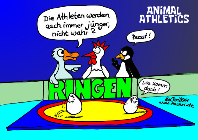 Cartoon: AnimalAthletics: Ringen 1