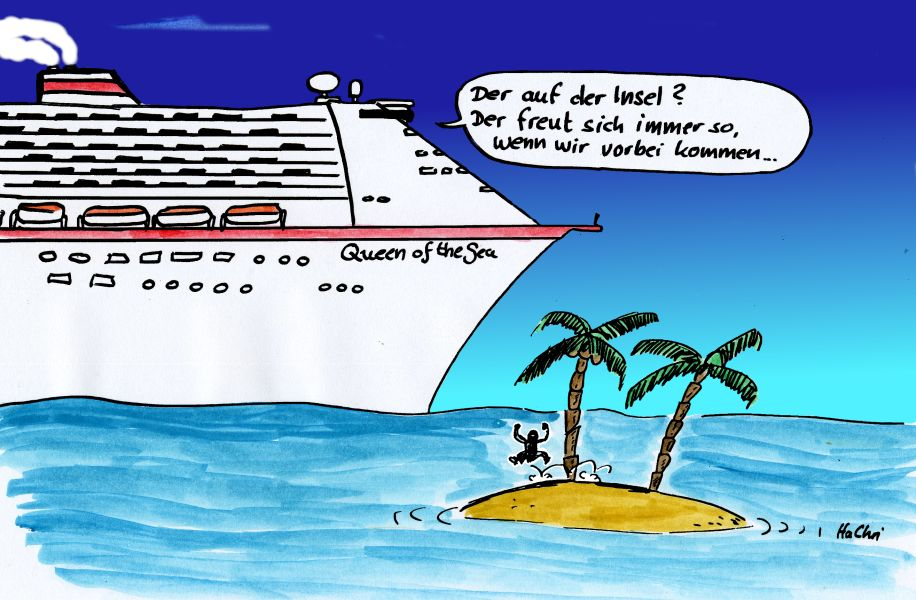 Cartoon: Von Inseln und Kreuzfahren 1