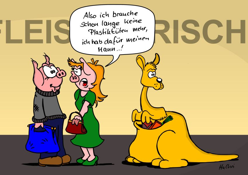 Cartoon: Beutel statt Plasiktuete 1