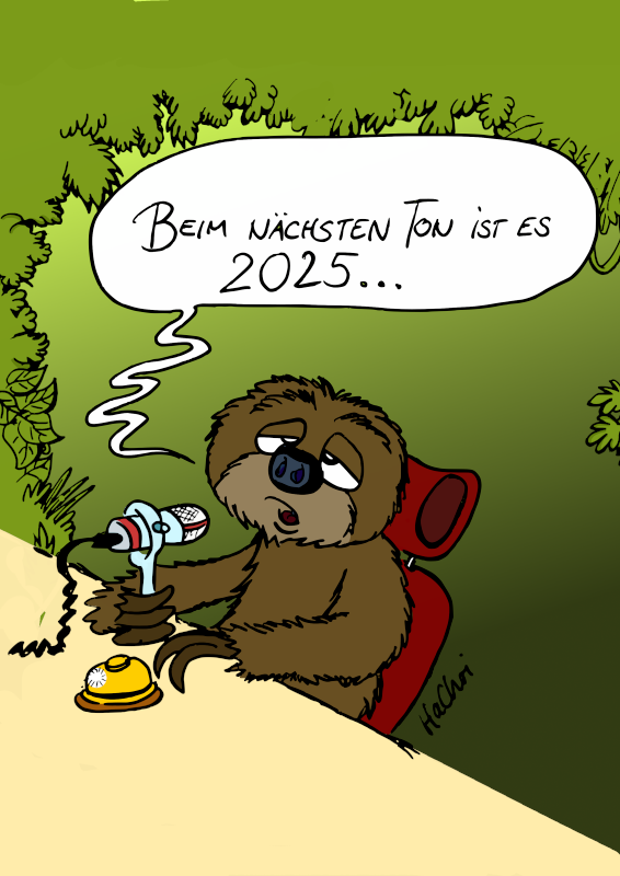 Cartoon: Faultier-Zeitansage 1