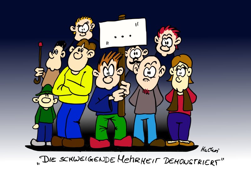 Cartoon: Schweigende Mehrheit 1