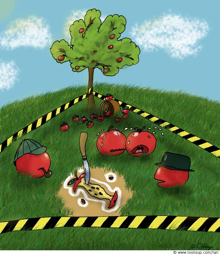 Cartoon: Mord im Obstgarten 1