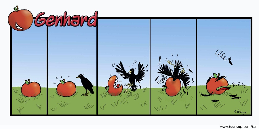 Cartoon: Killerapfel-Return of Genhard 2