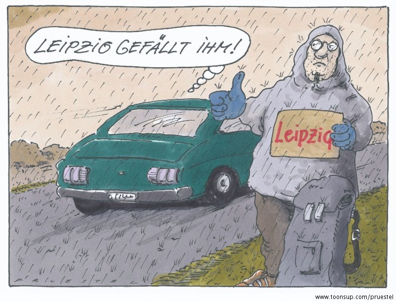 Cartoon: daumen im regen 1