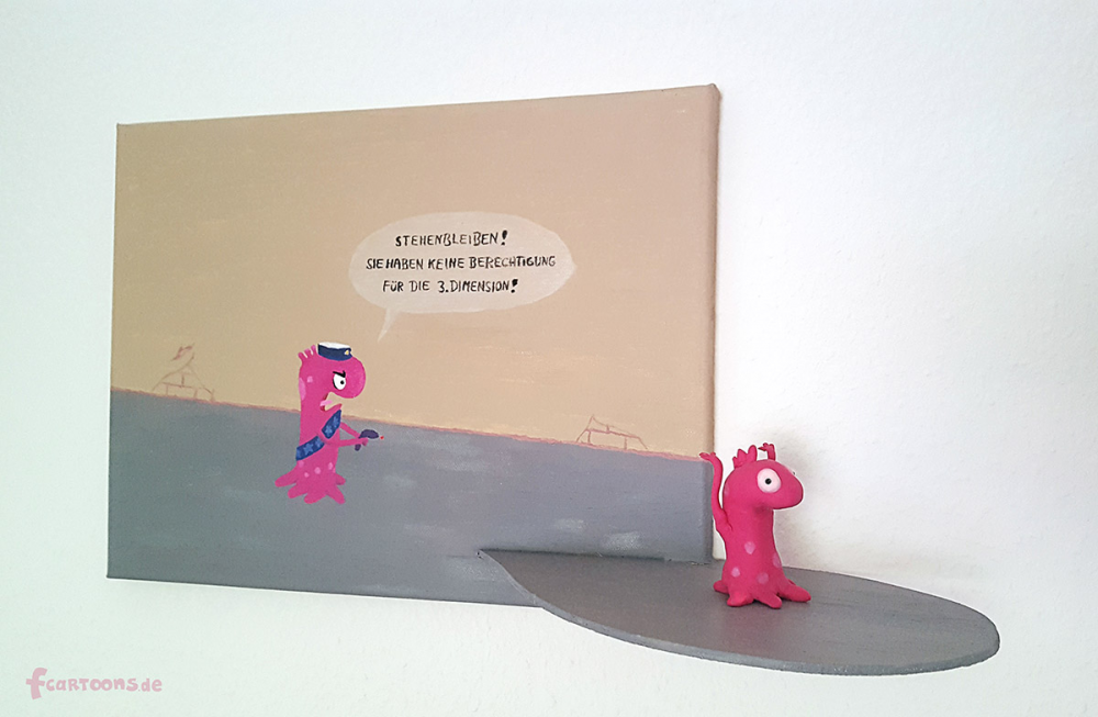 Cartoon: STEHENBLEIBEN! (3D-Cartoon) 1