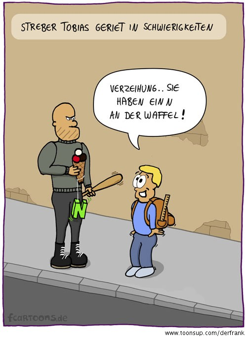 Cartoon: Tobias in Schwierigkeiten 1