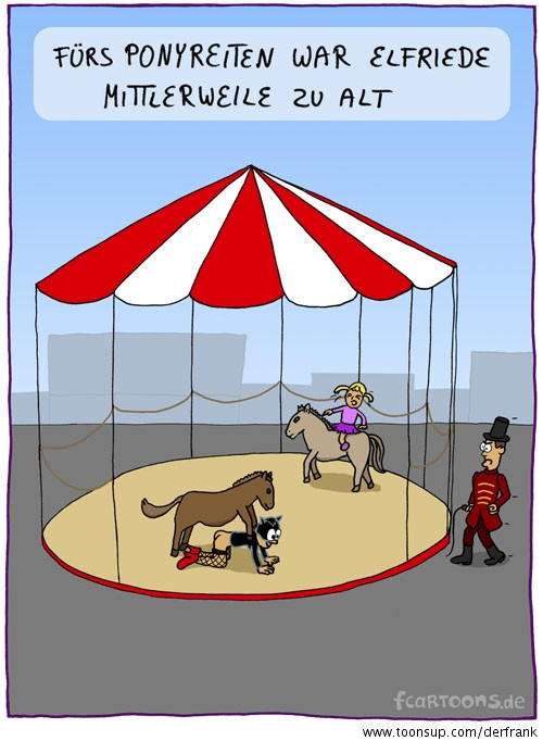 Cartoon: Ponyreiten 1