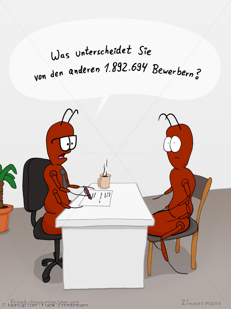 Cartoon: Bewerbungsgespräch 1