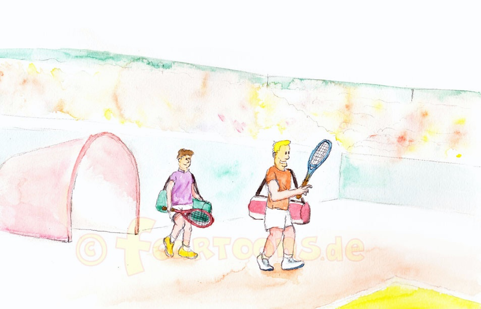 Illustration: Einmarsch Tennisfinale 1
