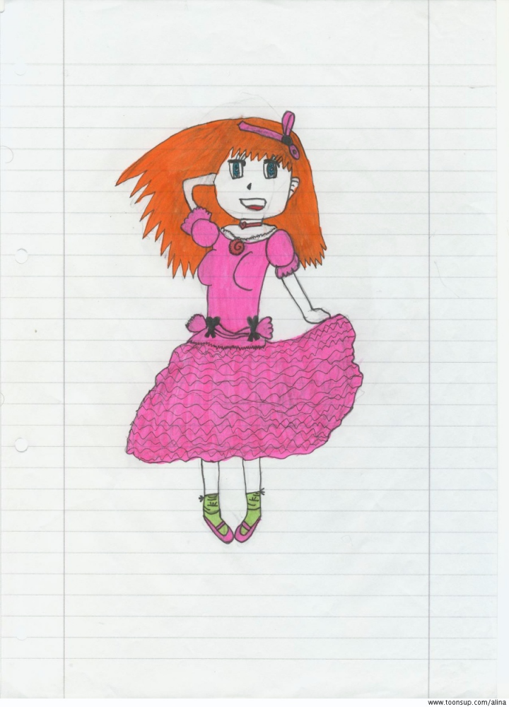 Illustration: Manga Mädchen im Kleid 1