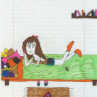 Manga Mädchen telefoniert