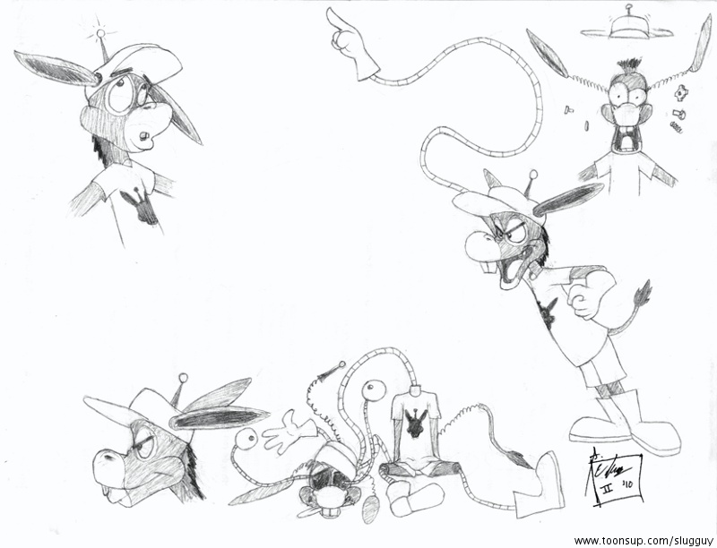 Concept Art / Character Design: Donk-E-Bot Model Sheet 1