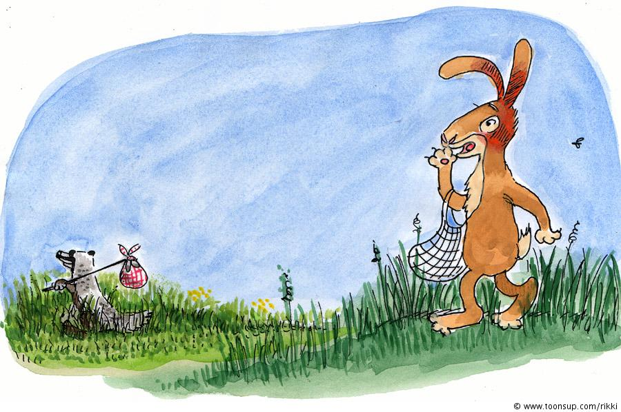 Illustration: Dachs und Feldhase 1