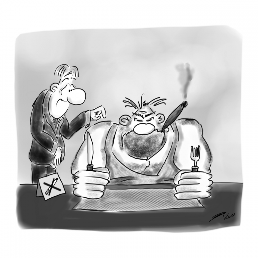 Cartoon: Im Restaurant 1