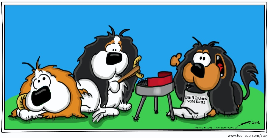 Cartoon: Die drei Damen vom Grill 1