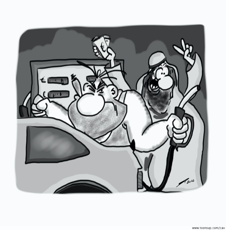 Cartoon: An der Tankstelle 1