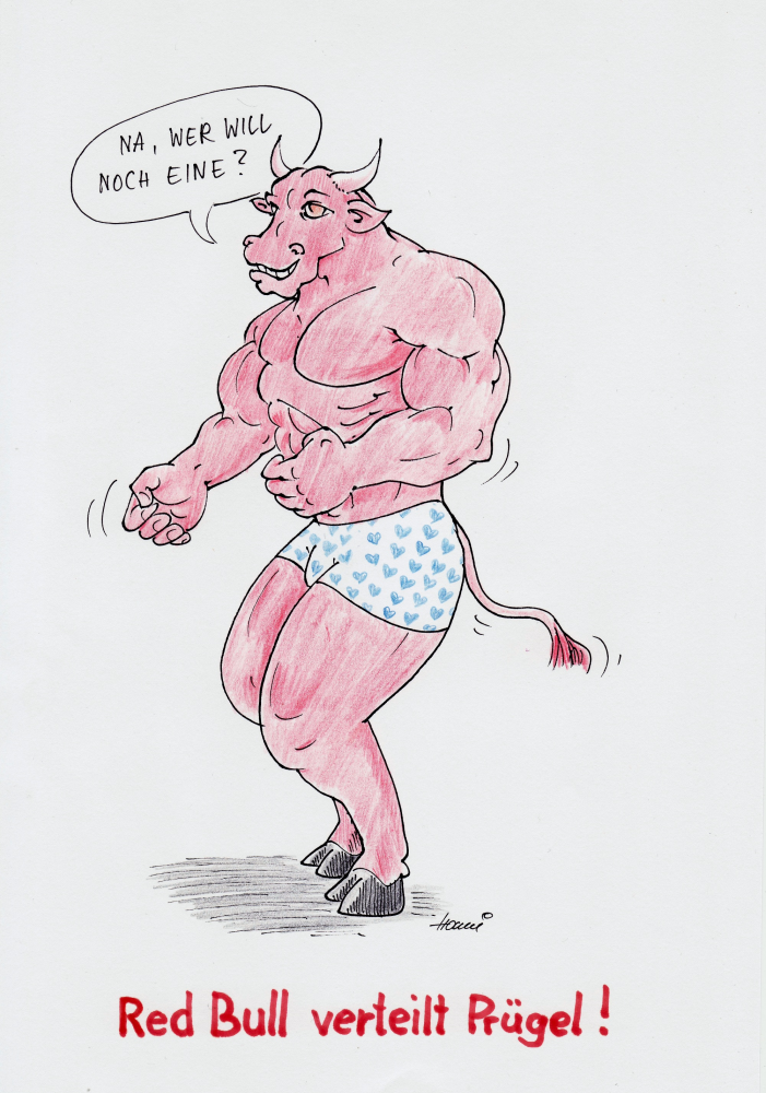 Illustration: Red Bull verteilt Prügel 1