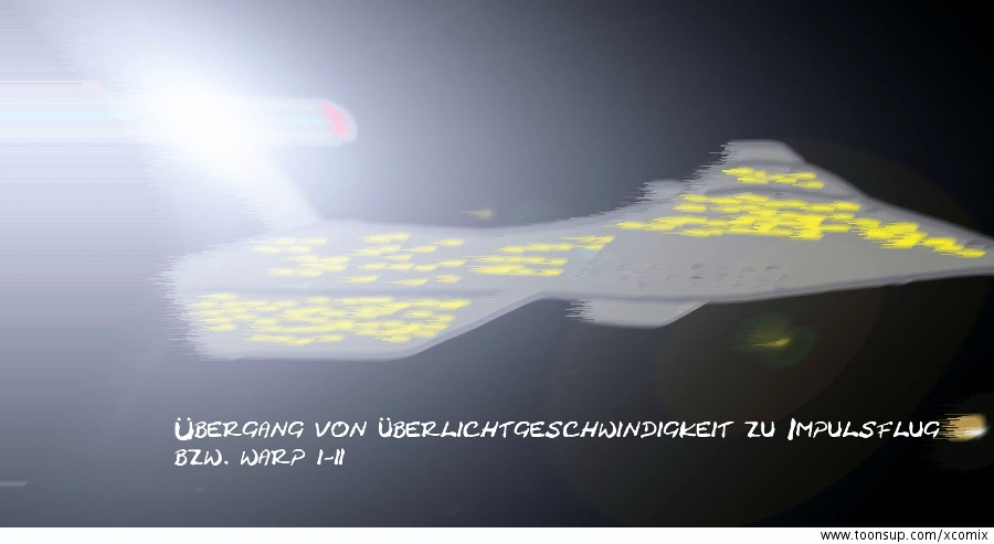 Illustration: Raumschiff im Warpflug 6