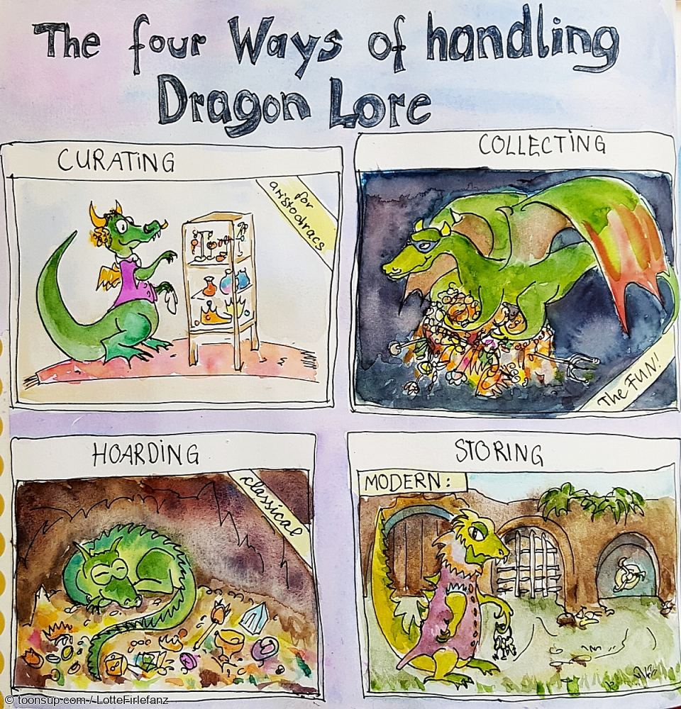 Cartoon: Drachen sammeln Schätze 1