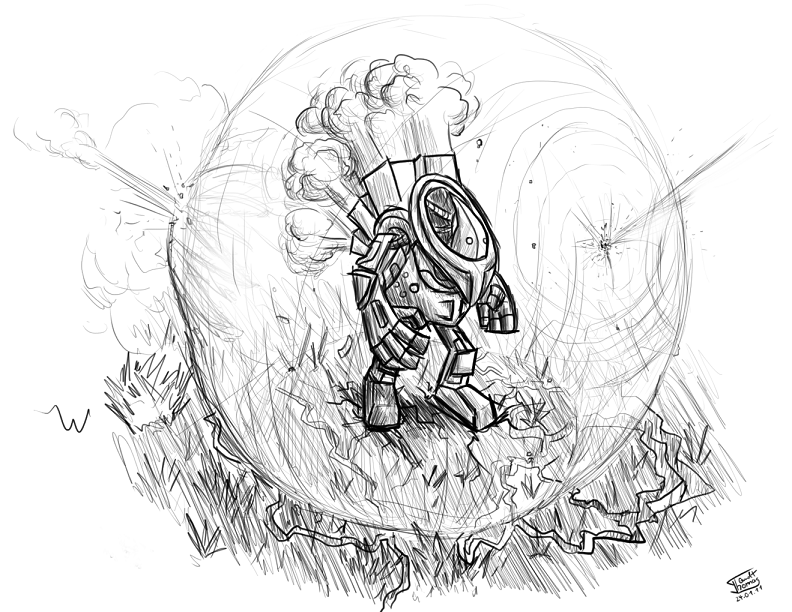 Illustration: Roboter unter Beschuss 1