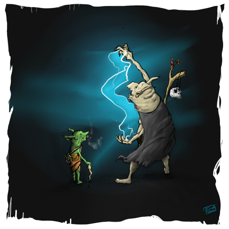 Illustration: Vorstellung beim Meister (Skizze) 2
