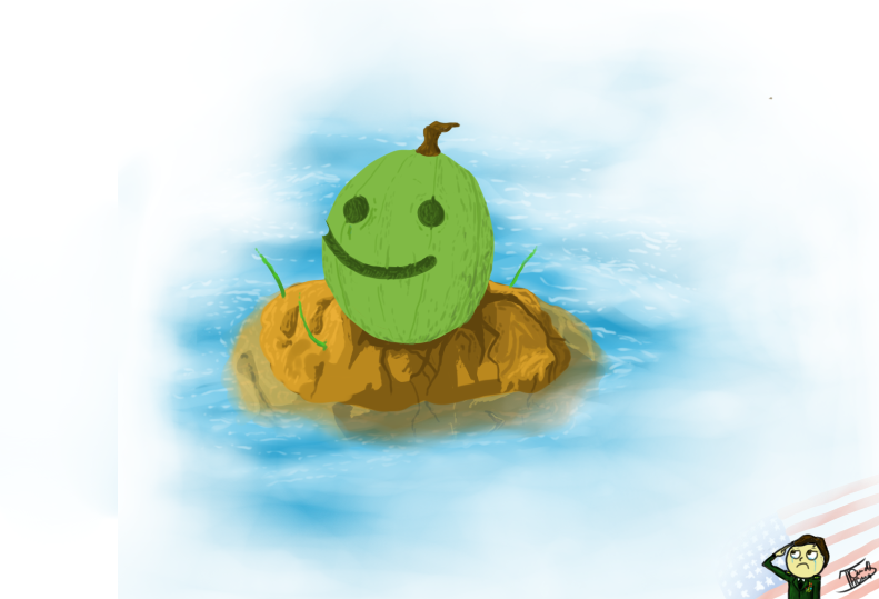 Illustration: Melone auf Wasser? 1