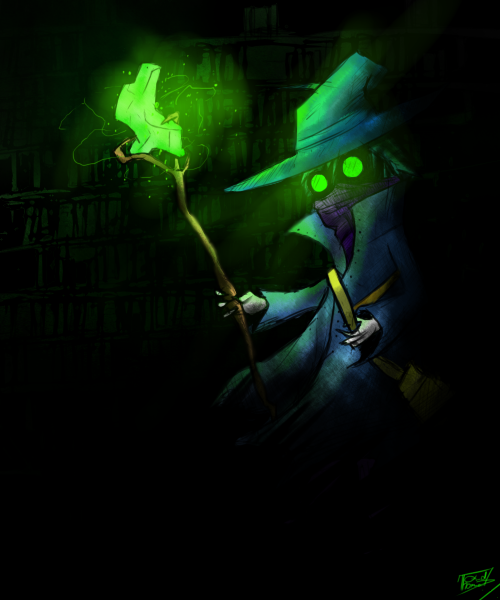 Concept Art / Character Design: Grünschattenmagier Rework2 3