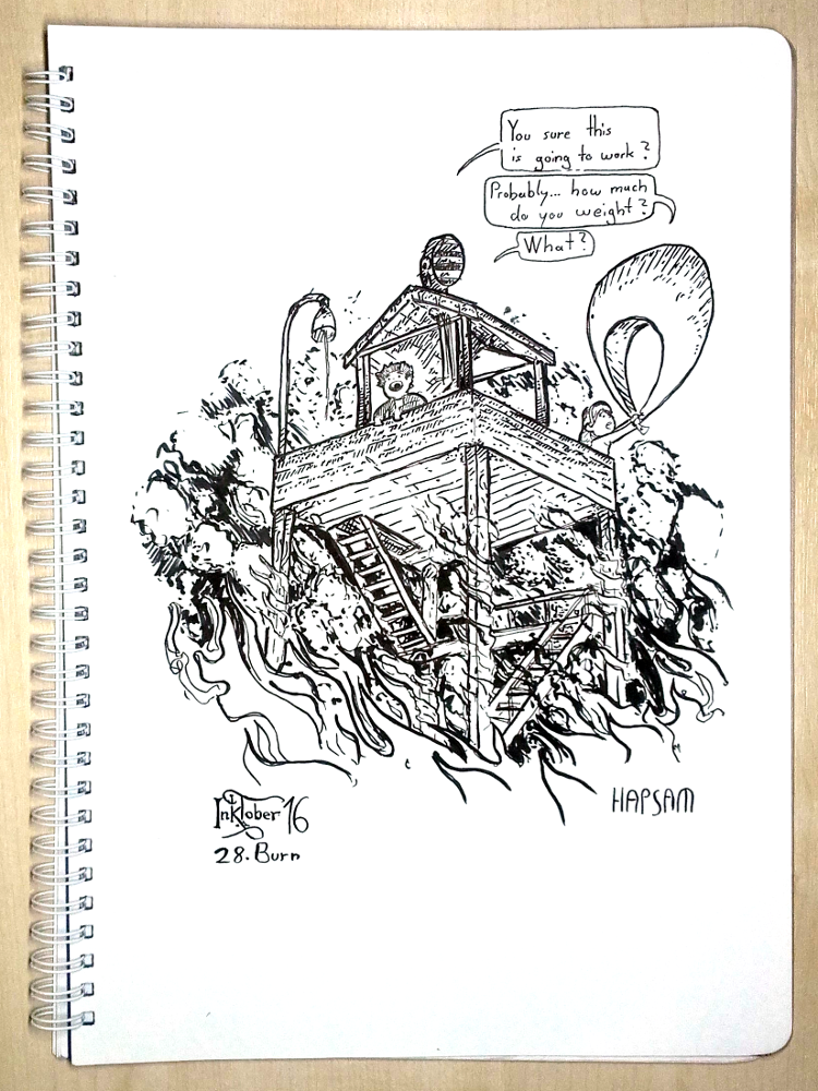 Illustration: 28 Burn Inktober 16 1