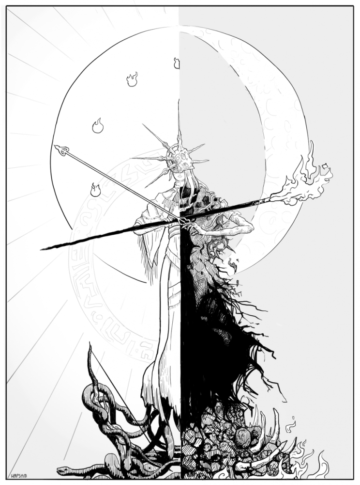 Illustration: Gwyndolin, consumed sun. 1