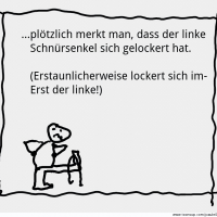 Cartoon: Schnürsenkelgedanken 2