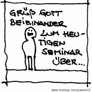 Cartoon: Seminar über Popel 1