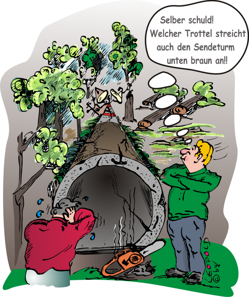 Cartoon: Waldarbeiten 1