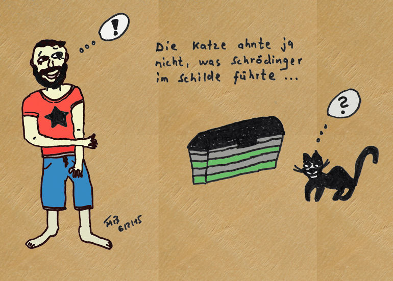 Cartoon: Schrödingers Katze 1