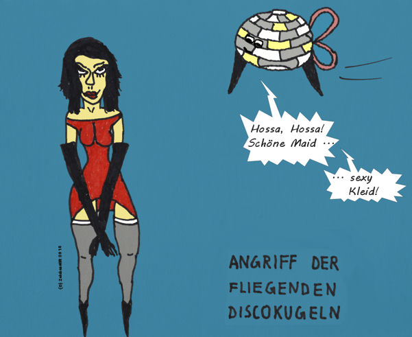 Cartoon: Fliegende Kugeln 1