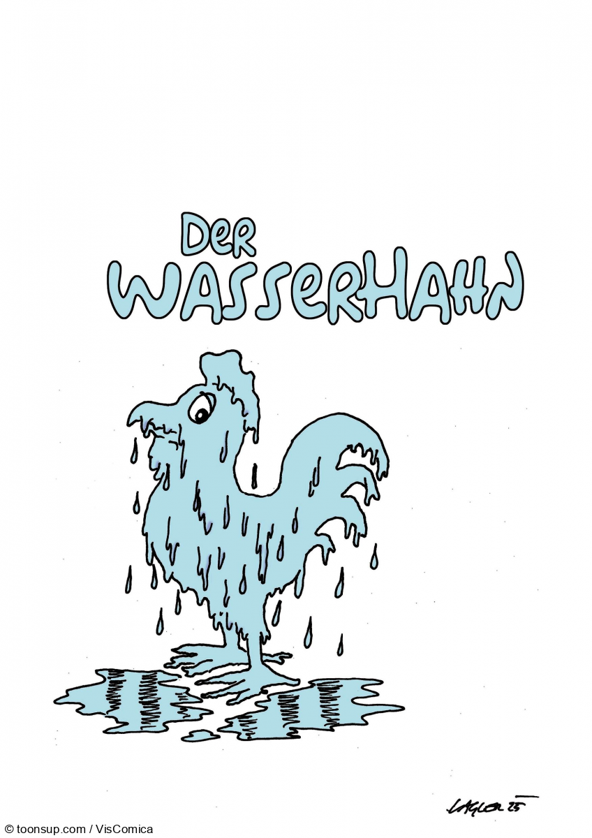 Comic: Wasser. Hahn. 1