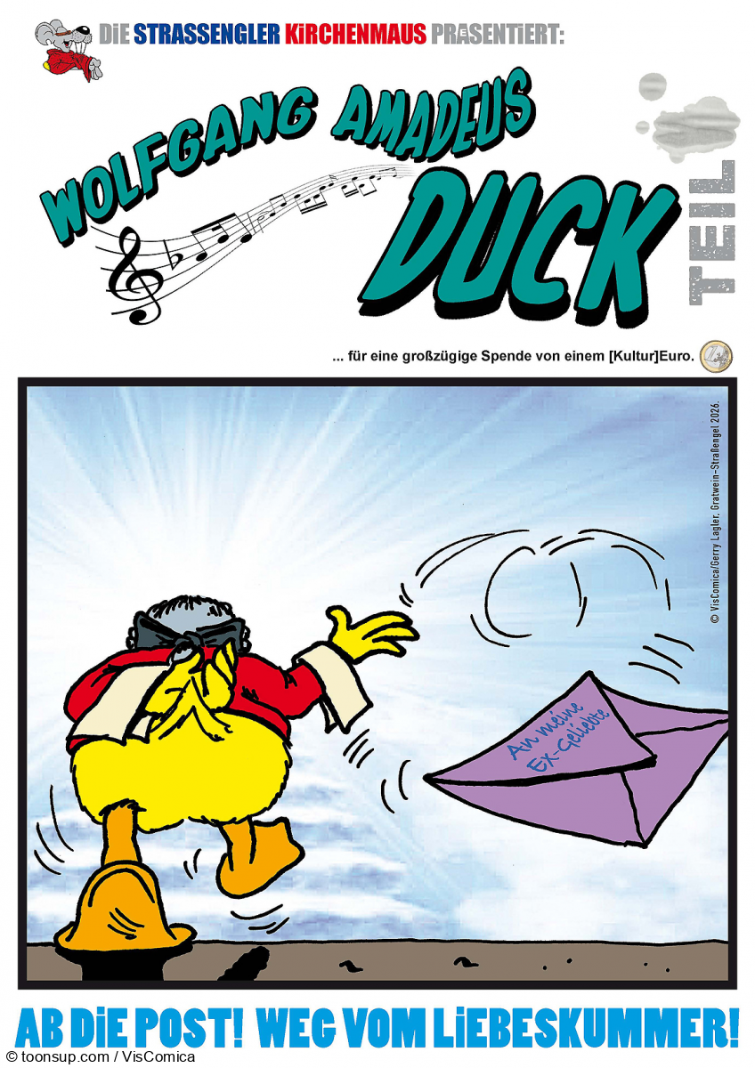 Comic: Wolfgang Amadeus Duck – LiebesKummerReise 1