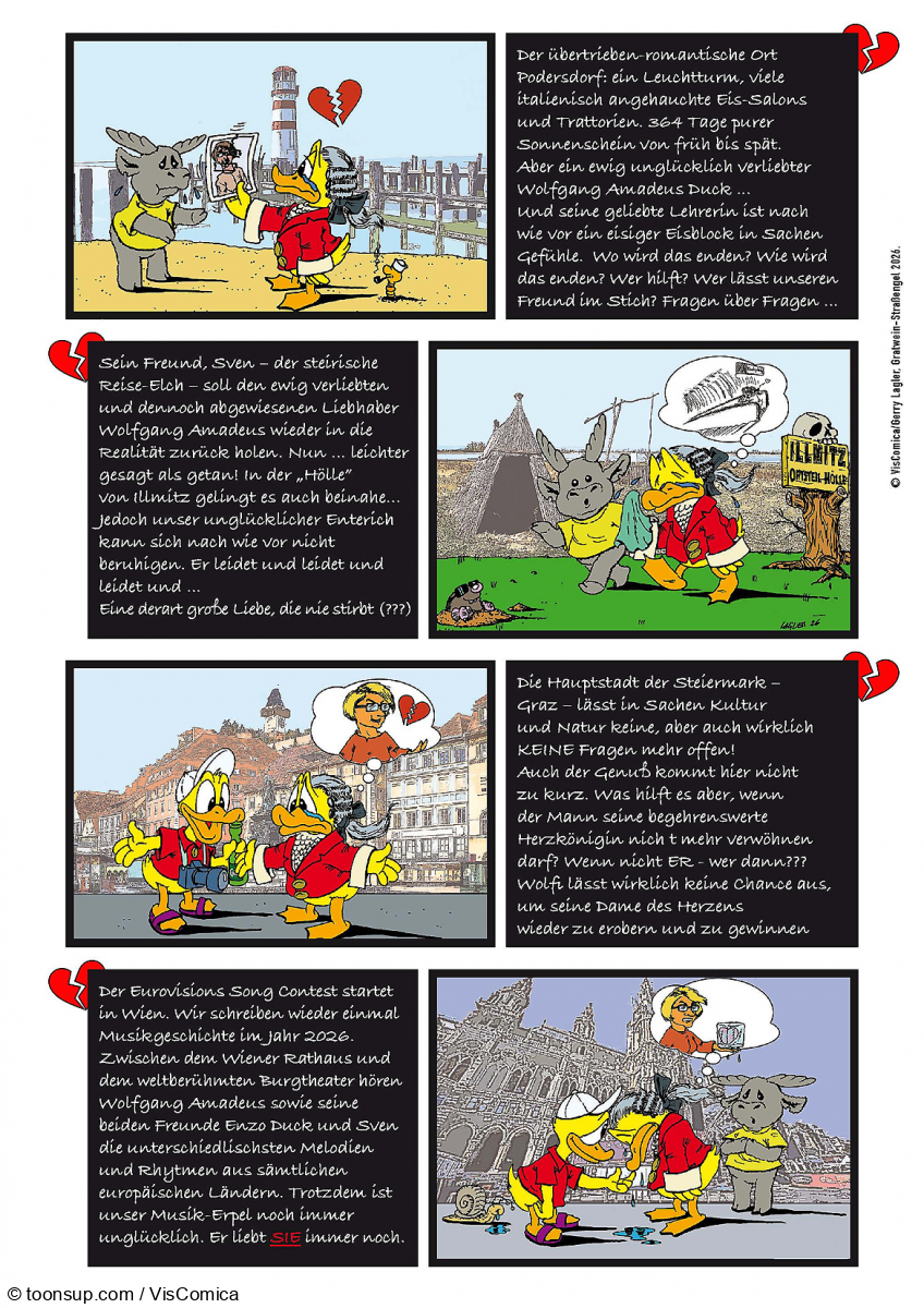 Comic: Wolfgang Amadeus Duck – LiebesKummerReise 3