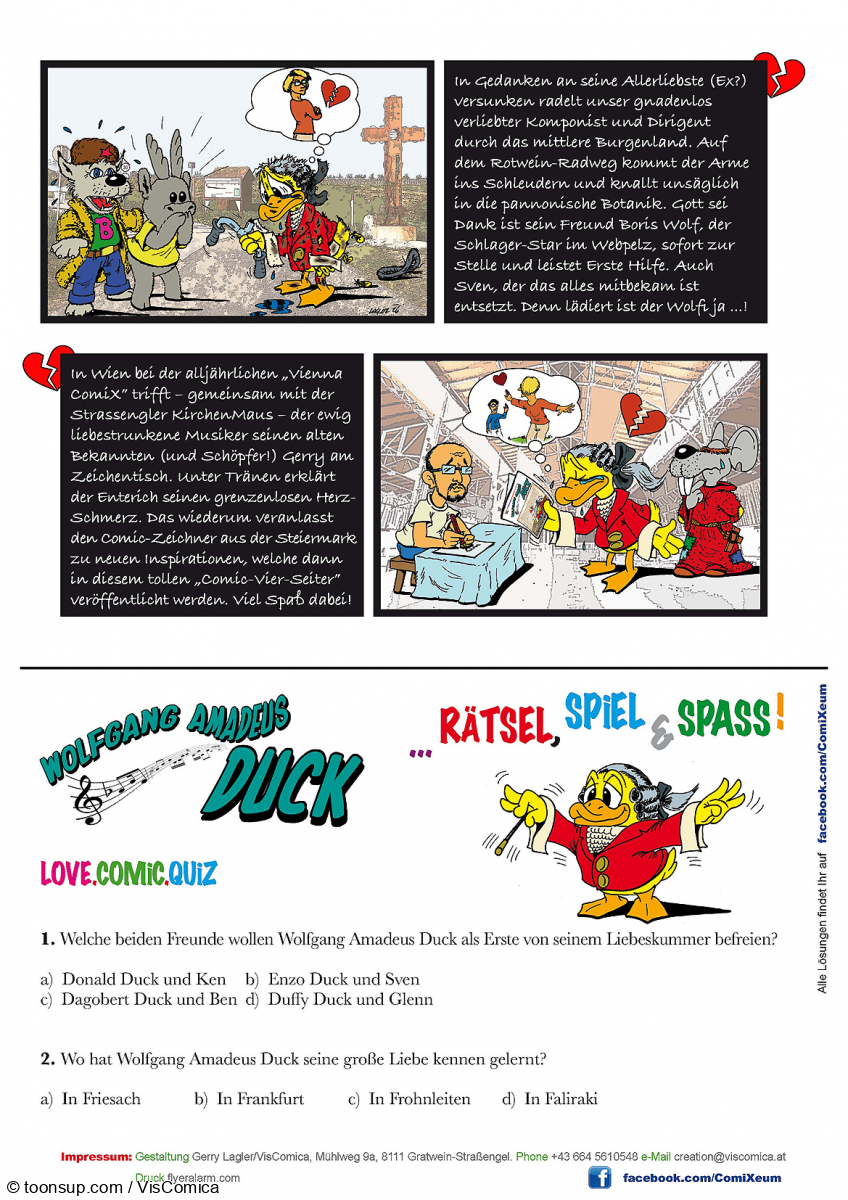 Comic: Wolfgang Amadeus Duck – LiebesKummerReise 4