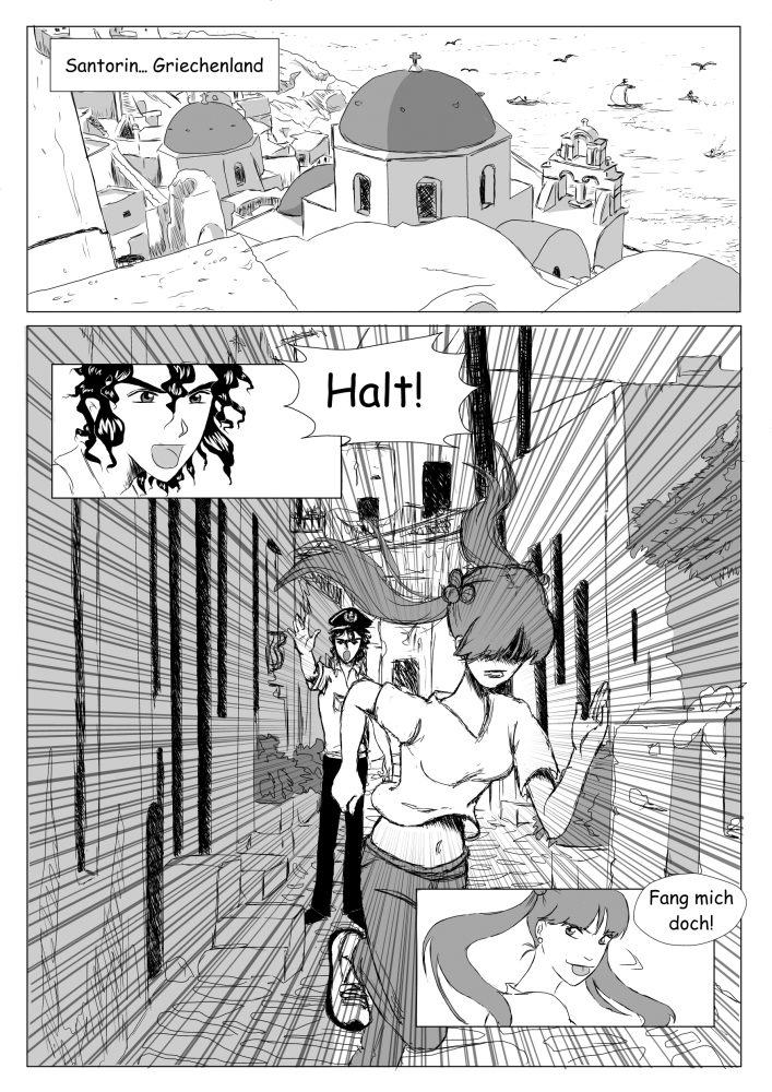 Comic: Jagd über den Dächern von Santorin 2