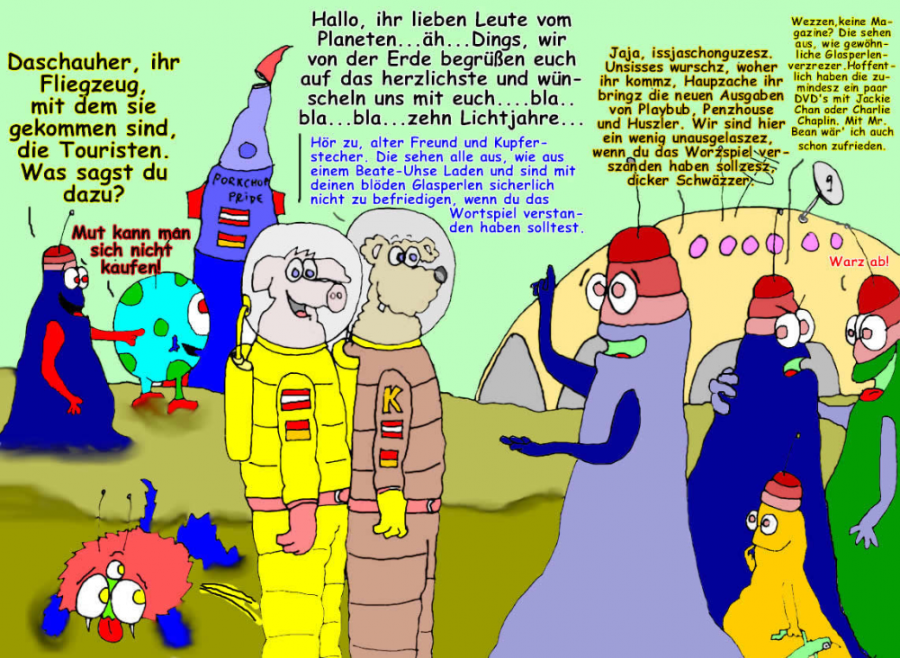 Cartoon: Raumfahrt und Aliens 10