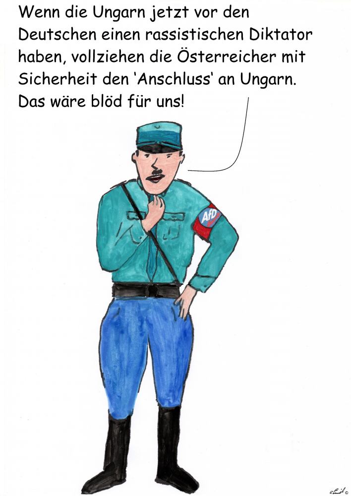 Karrikatur: der Anschluß 1