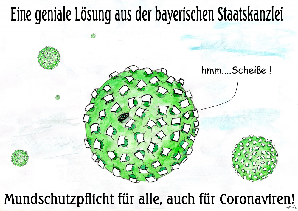 Caricature: Corona Mundschutz 1