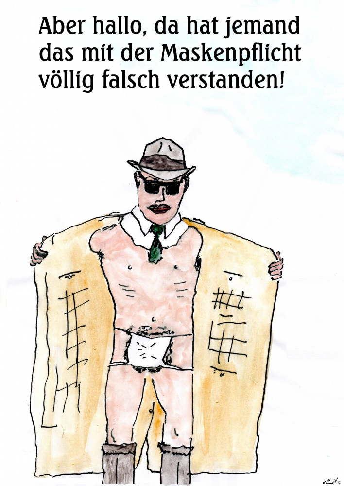 Karrikatur: Maskenpflicht 1